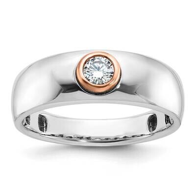 White/Rose Gold Ibgoodman Men&#39;s Diamond Ring Mounting 14k Two-Tone Gold B63980-4WR by IBGoodman, MP…