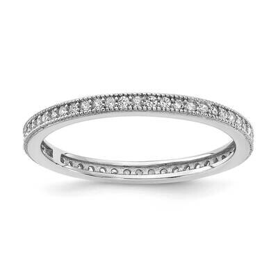Cheryl M Brilliant-Cut CZ Eternity Ring Sterling Silver Rhodium-Plated QCM1580, MPN: QCM1580, 19690…