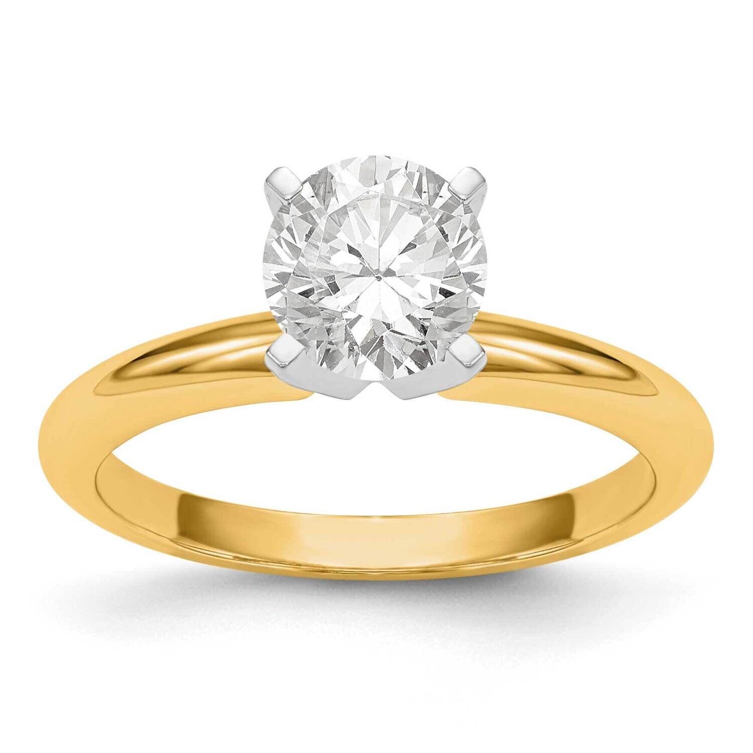 2 Carat Heavy-Weight Half-Round 4-Prong Round Solitaire Ring Mounting 14k Two-Tone Gold KS3, MPN: K…