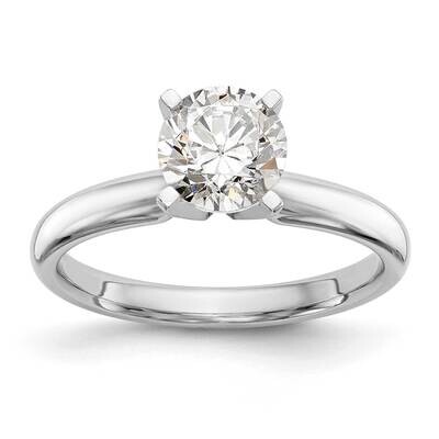 1/2 Carat Medium-Weight Comfort-Fit 4-Prong Round Solitaire Ring Mounting 14k White Gold KS9, MPN: …
