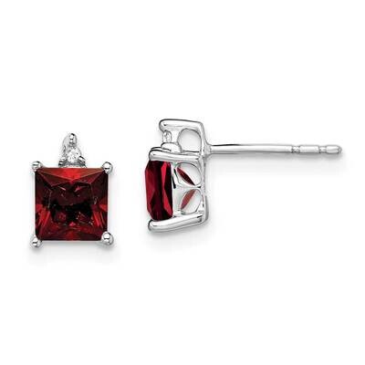 Princess Garnet Diamond Earrings 14k White Gold EM7085-GA-001-WA, MPN: EM7085-GA-001-WA, 1911018399…
