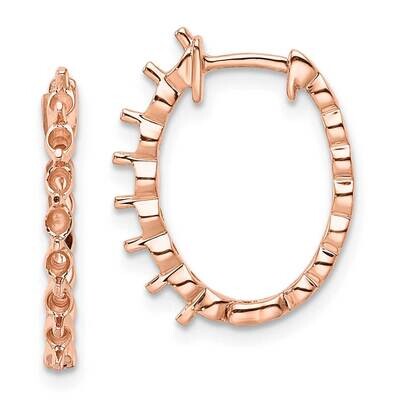 Rose Oval Hinged Hoop Earring Mountings 14k Gold EM5410-075-R, MPN: EM5410-075-R,