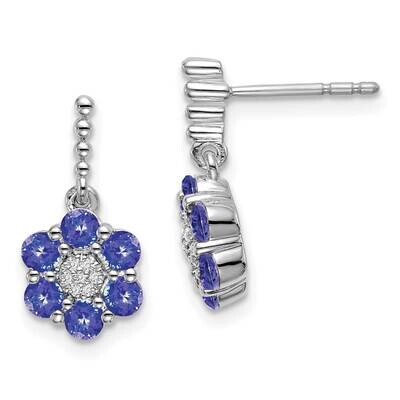 Tanzanite Diamond Earrings 14k White Gold EM7191-TZ-005-WA, MPN: EM7191-TZ-005-WA, 191101842092