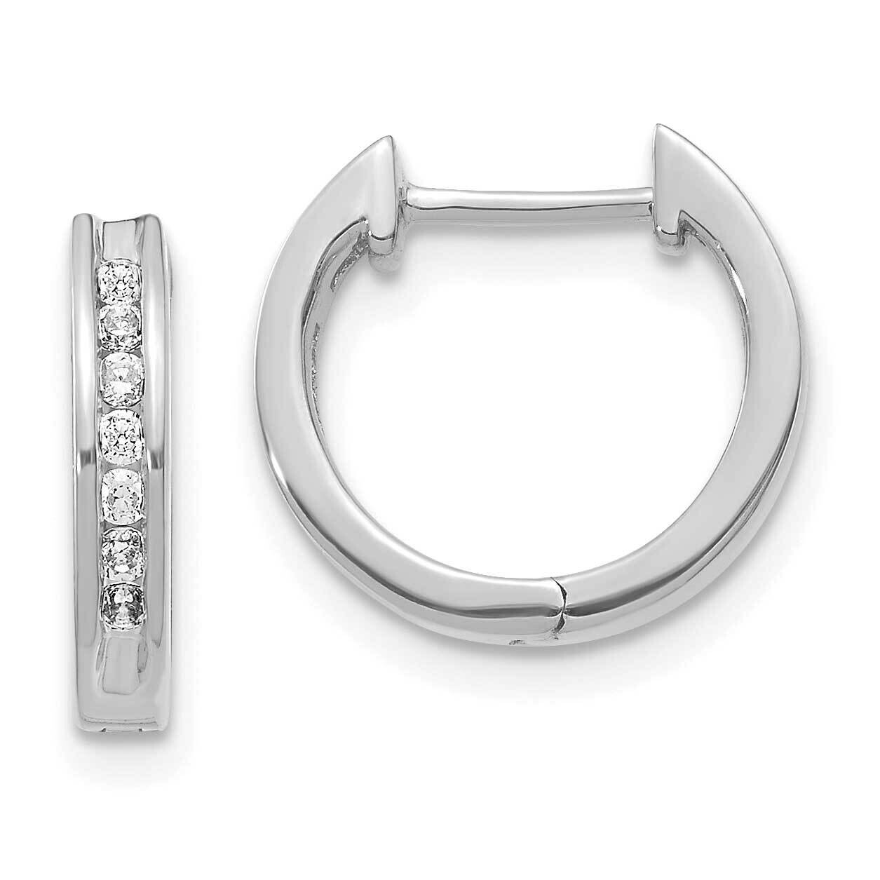 Diamond Hinged Hoop Earrings 10k White Gold EM5351-020-1WA, MPN: EM5351-020-1WA,