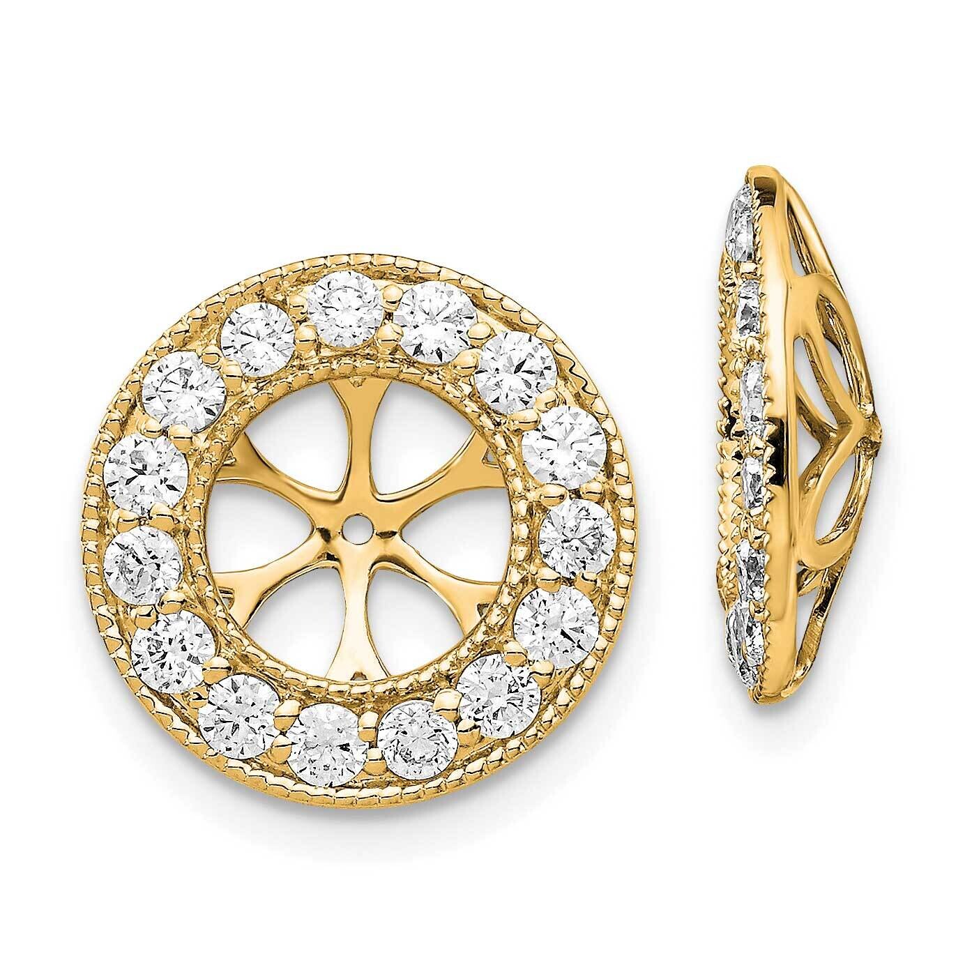 1Ct Diamond Earring Jackets 14k Gold EJM5300-100-YA, MPN: EJM5300-100-YA,