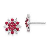 Ruby Diamond Earrings 14k White Gold EM7454-RU-18-WA, MPN: EM7454-RU-18-WA, 191101843754