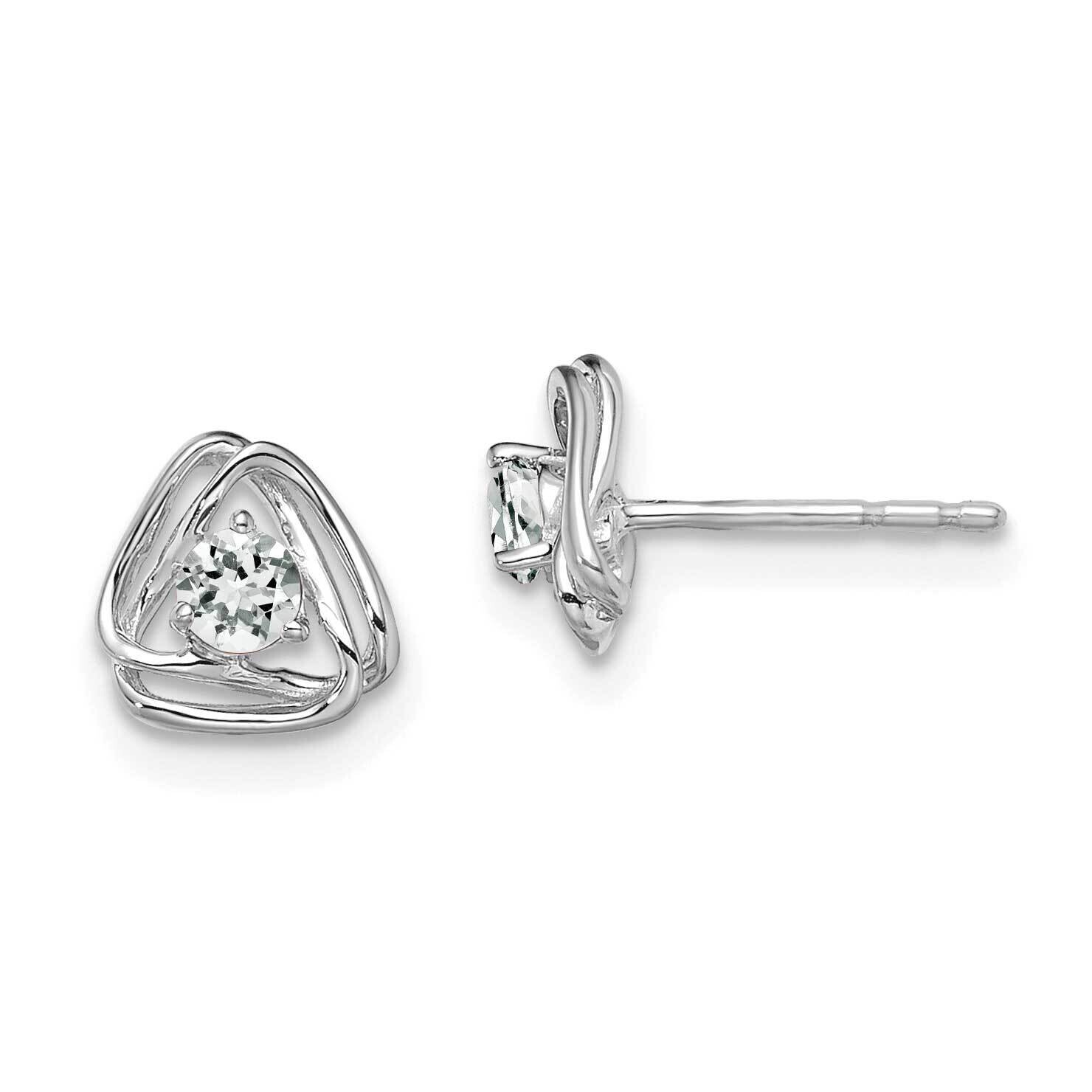 Diamond Knot Post Earrings 14k White Gold EM7395-WT-W, MPN: EM7395-WT-W, 883957873152