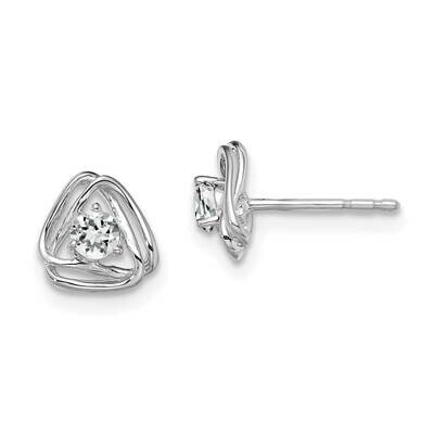 Diamond Knot Post Earrings 14k White Gold EM7395-WT-W, MPN: EM7395-WT-W, 883957873152