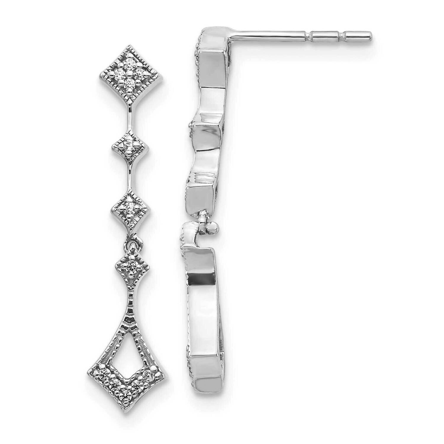 Diamond Vintage Earrings 10k White Gold EM5555-010-1WA, MPN: EM5555-010-1WA,