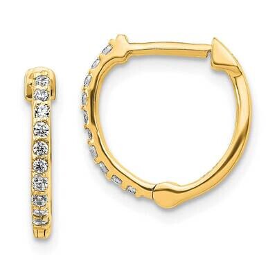 Diamond Hinged Hoop Earrings 10k Gold EM5353-020-1YA, MPN: EM5353-020-1YA,