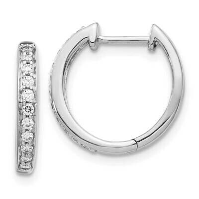 Diamond Complete Hinged Hoop Earrings 10k White Gold EM5363-025-1WA, MPN: EM5363-025-1WA,