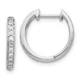 Diamond Complete Hinged Hoop Earrings 10k White Gold EM5363-025-1WA, MPN: EM5363-025-1WA,