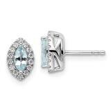 Diamond Aquamarine Post Earrings 14k White Gold EM9354-AQ-020-WAA, MPN: EM9354-AQ-020-WAA, 88395781…