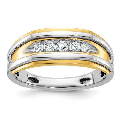 Ibgoodman Men&#39;s Polished 5-Stone Ring Mounting 10k Two-Tone Gold B63527-0WY by IBGoodman, MPN: B635…