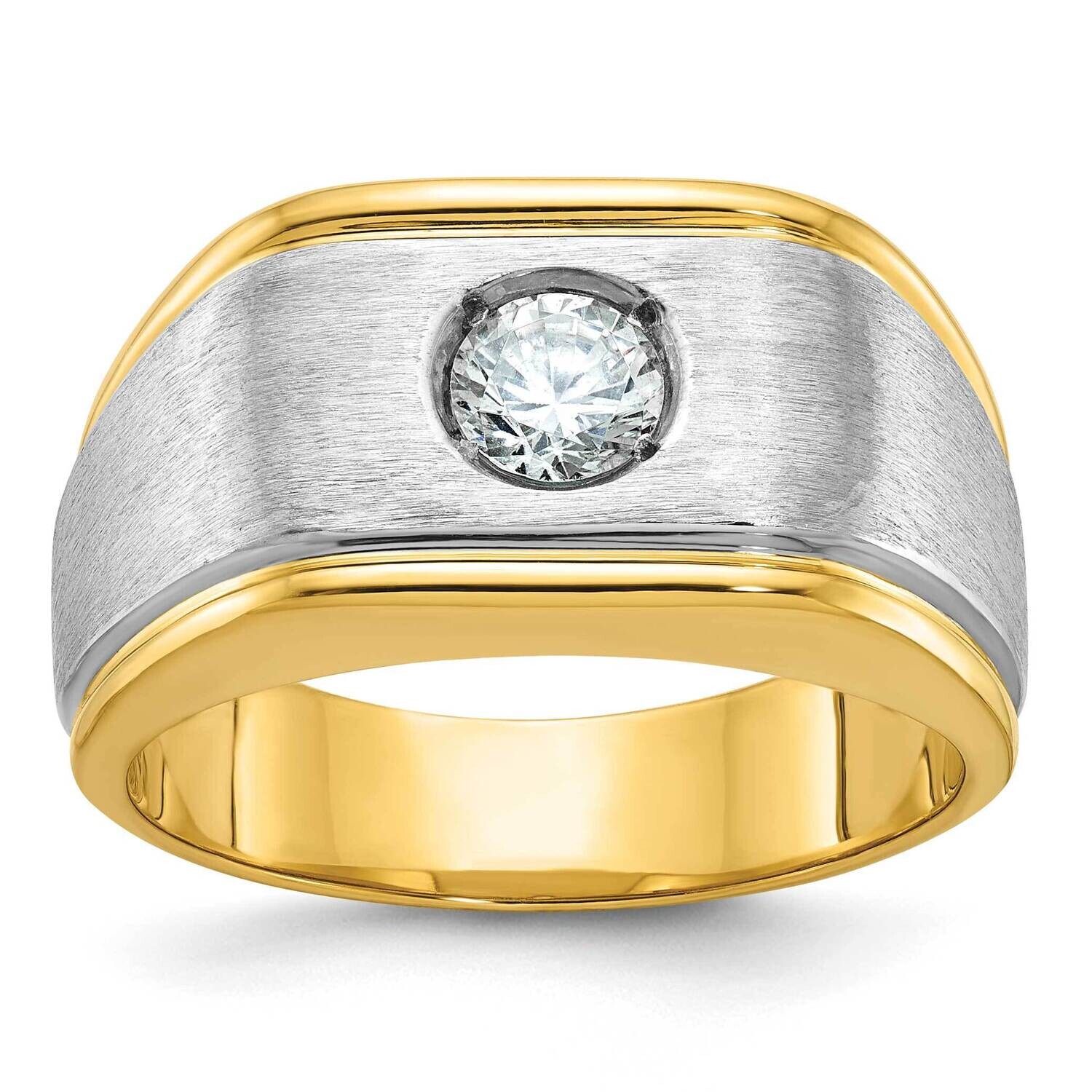 Ibgoodman Men&#39;s Polished Satin Diamond Ring Mounting 14k Two-Tone Gold B58369-4YW by IBGoodman, MPN…