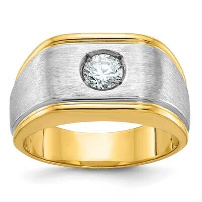Ibgoodman Men&#39;s Polished Satin Diamond Ring Mounting 14k Two-Tone Gold B58369-4YW by IBGoodman, MPN…