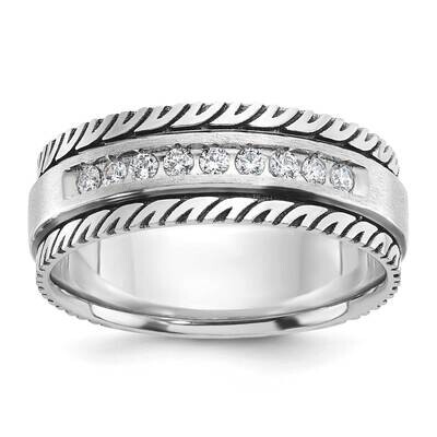 Ibgoodman Men&#39;s Polished &amp; Satin Ring Mounting 14k White Gold B84345-4W by IBGoodman, MPN: B84345-4…