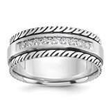 Ibgoodman Men&#39;s Polished &amp; Satin Ring Mounting 14k White Gold B84345-4W by IBGoodman, MPN: B84345-4…