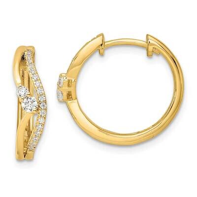 Diamond Hinged Hoop Earrings 14k Gold EM9654-034-YAA, MPN: EM9654-034-YAA, 883957873497