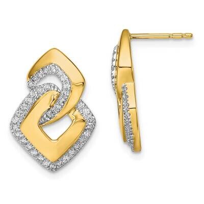 Diamond Fancy Shaped Post Earrings 14k Polished Gold EM6904-033-YA, MPN: EM6904-033-YA, 883957968513