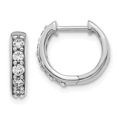 Diamond Hinged Hoop Earrings 10k White Gold EM4263-033-1WA, MPN: EM4263-033-1WA,