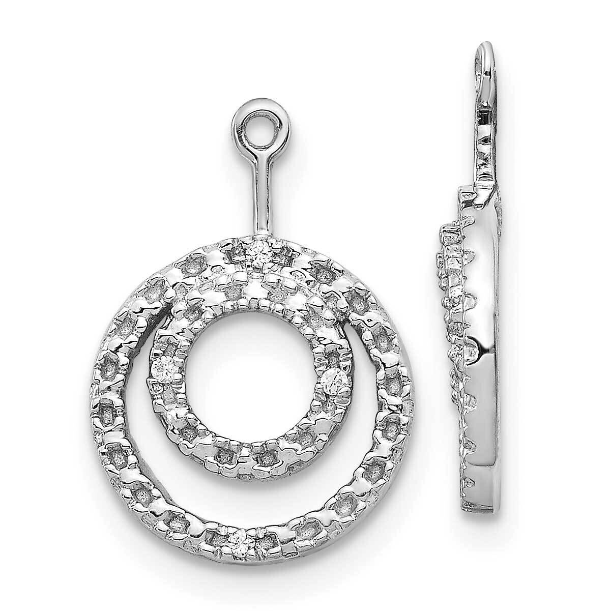 Double Circle Diamond Earring Jackets 10k White Gold EJM5333-003-1WA