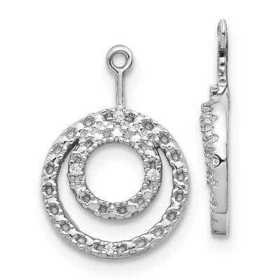 Double Circle Diamond Earring Jackets 10k White Gold EJM5333-003-1WA, MPN: EJM5333-003-1WA,