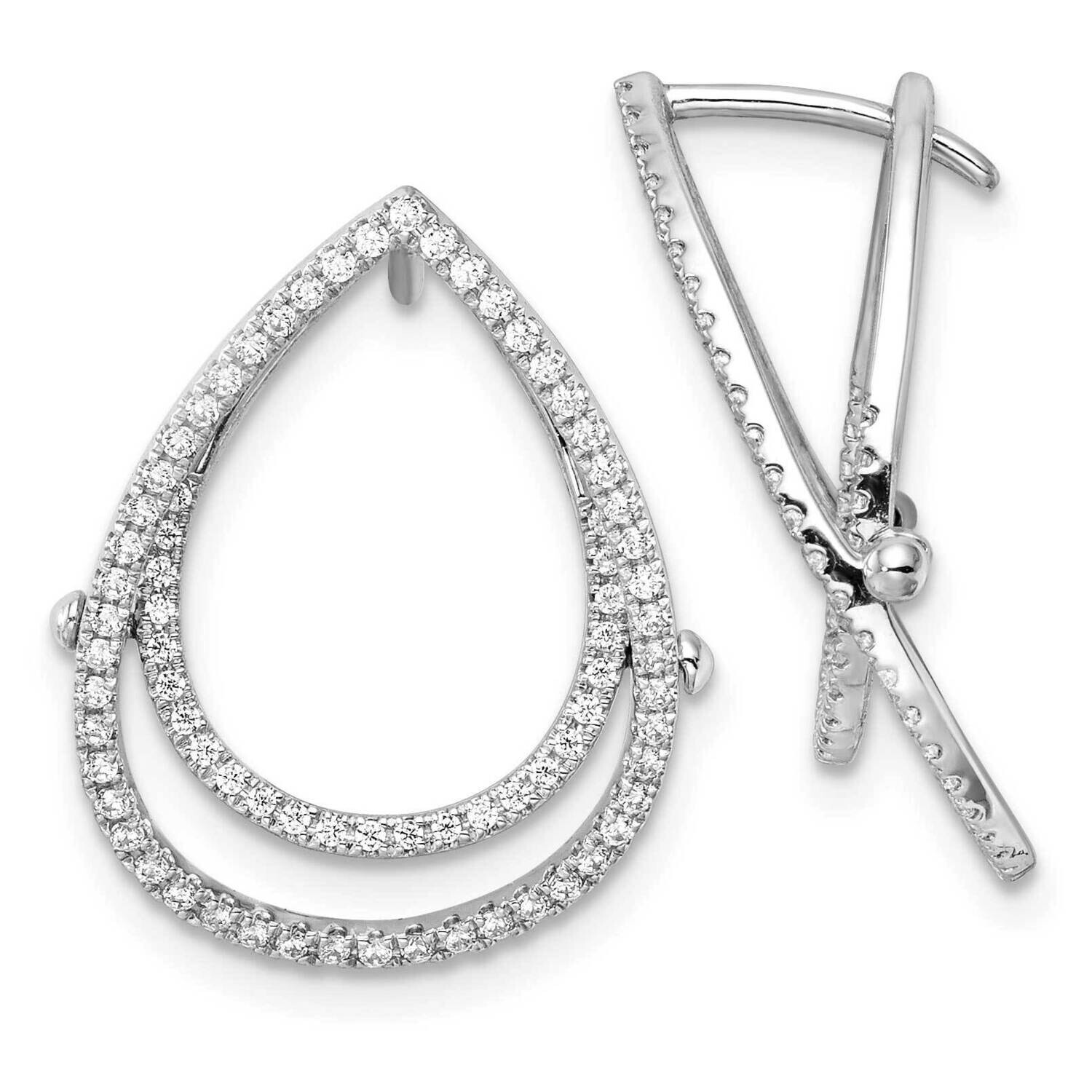 Diamond Teardrop Fashion Hinged Earrings 14k White Gold EM9186-056-WAA, MPN: EM9186-056-WAA, 883957…