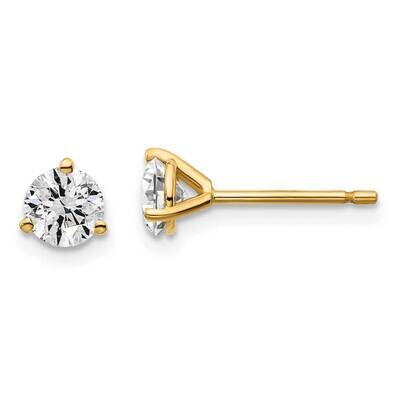 7/8 Carat Total Weight Round Vs/Si D E F Diamond 3 Prong Stud Post Earrings 14k Gold EM1007-075-AA,…