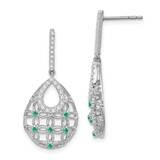 Emerald Diamond Dangle Earrings 14k White Gold EM7251-EM-033-WA, MPN: EM7251-EM-033-WA, 191101843686