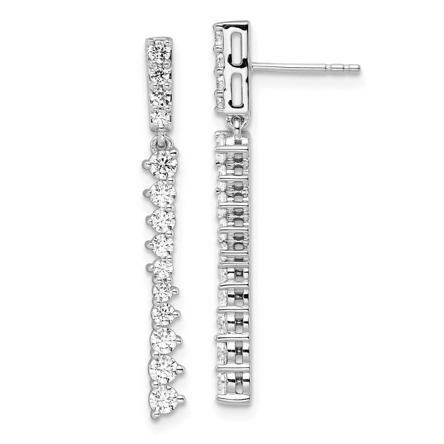 Diamond Post Dangle Earrings 14k White Gold EM9648-100-WAA, MPN: EM9648-100-WAA, 883957873404