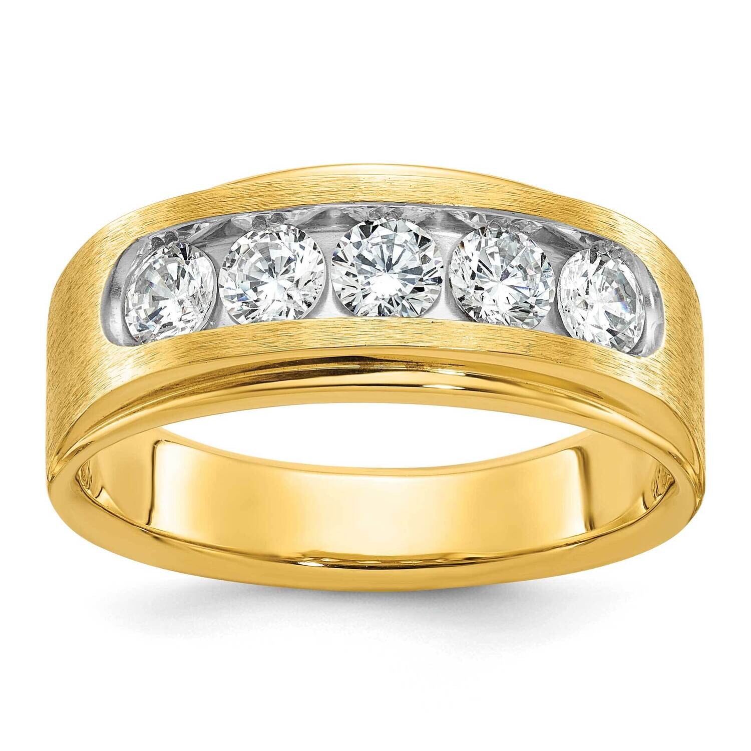 Ibgoodman Men&#39;s Polished &amp; Brushed 5-Stone Ring Mounting 14k Gold B64205-4Y by IBGoodman, MPN: B642…