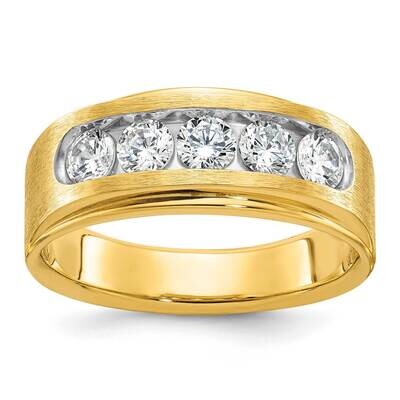 Ibgoodman Men&#39;s Polished &amp; Brushed 5-Stone Ring Mounting 14k Gold B64205-4Y by IBGoodman, MPN: B642…