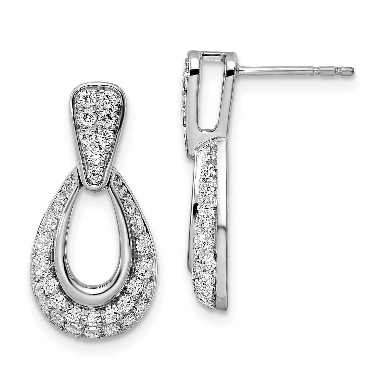 True Origin 3/4 Carat Diamond Vs/Si D E F Fancy Post Earrings 14k White Gold EM8607-080-WAA, MPN: E…