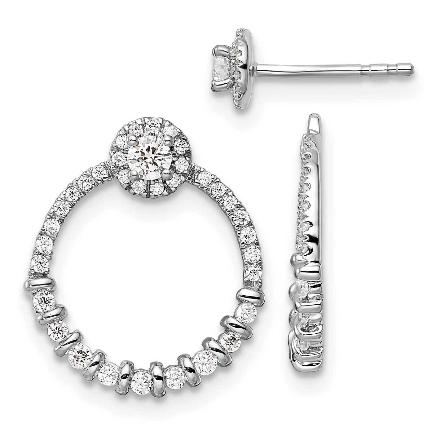 Diamond Circle Jacket Post Earrings 14k White Gold EM9647-046-WAA, MPN: EM9647-046-WAA, 883957873206
