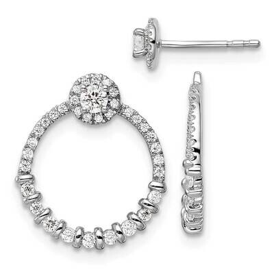 Diamond Circle Jacket Post Earrings 14k White Gold EM9647-046-WAA, MPN: EM9647-046-WAA, 883957873206