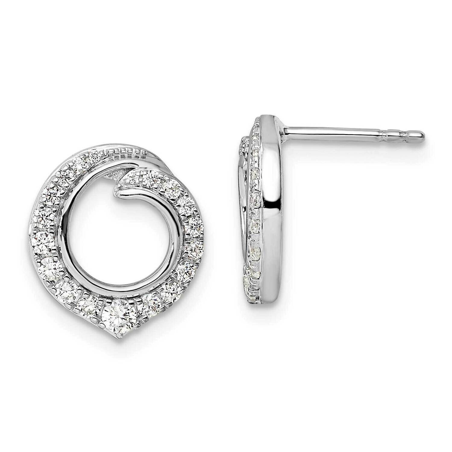 Diamond Post Earrings 14k White Gold EM9942-050-WA, MPN: EM9942-050-WA,