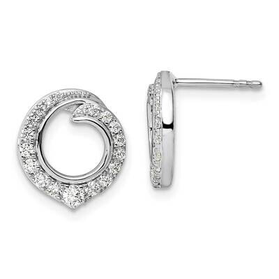 Diamond Post Earrings 14k White Gold EM9942-050-WA, MPN: EM9942-050-WA,