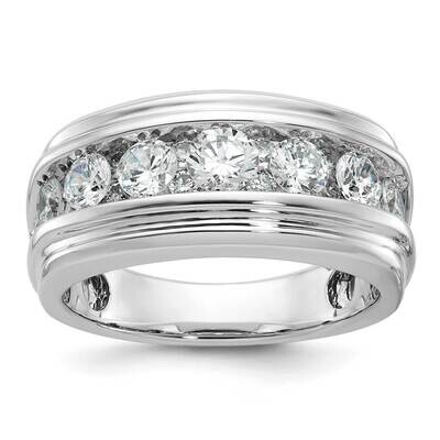 Ibgoodman Men&#39;s Polished Grooved Ring Mounting 14k White Gold B64238-4W by IBGoodman, MPN: B64238-4…