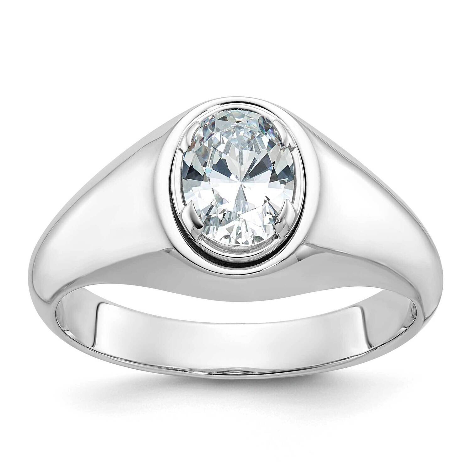 Ibgoodman Men&#39;s Oval Diamond Ring Mounting 14k White Gold B64241-4W by IBGoodman, MPN: B64241-4W,