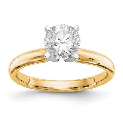 1.5 Carat Medium-Weight Comfort-Fit 4-Prong Round Solitaire Ring Mounting 14k Two-Tone Gold KS8, MP…