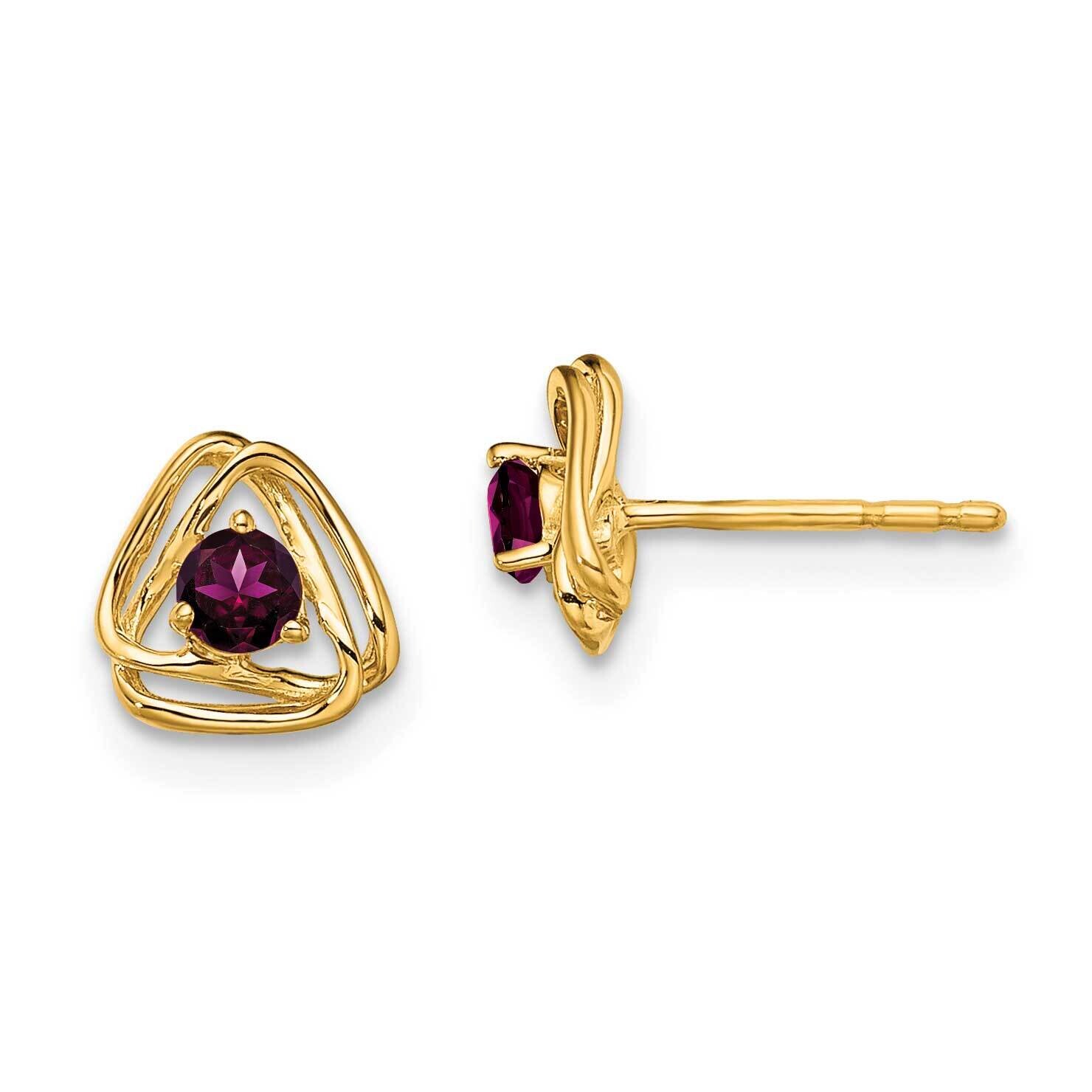 Rhodolite Garnet Post Earrings 14k Gold EM7395-RG-Y, MPN: EM7395-RG-Y, 191101401565