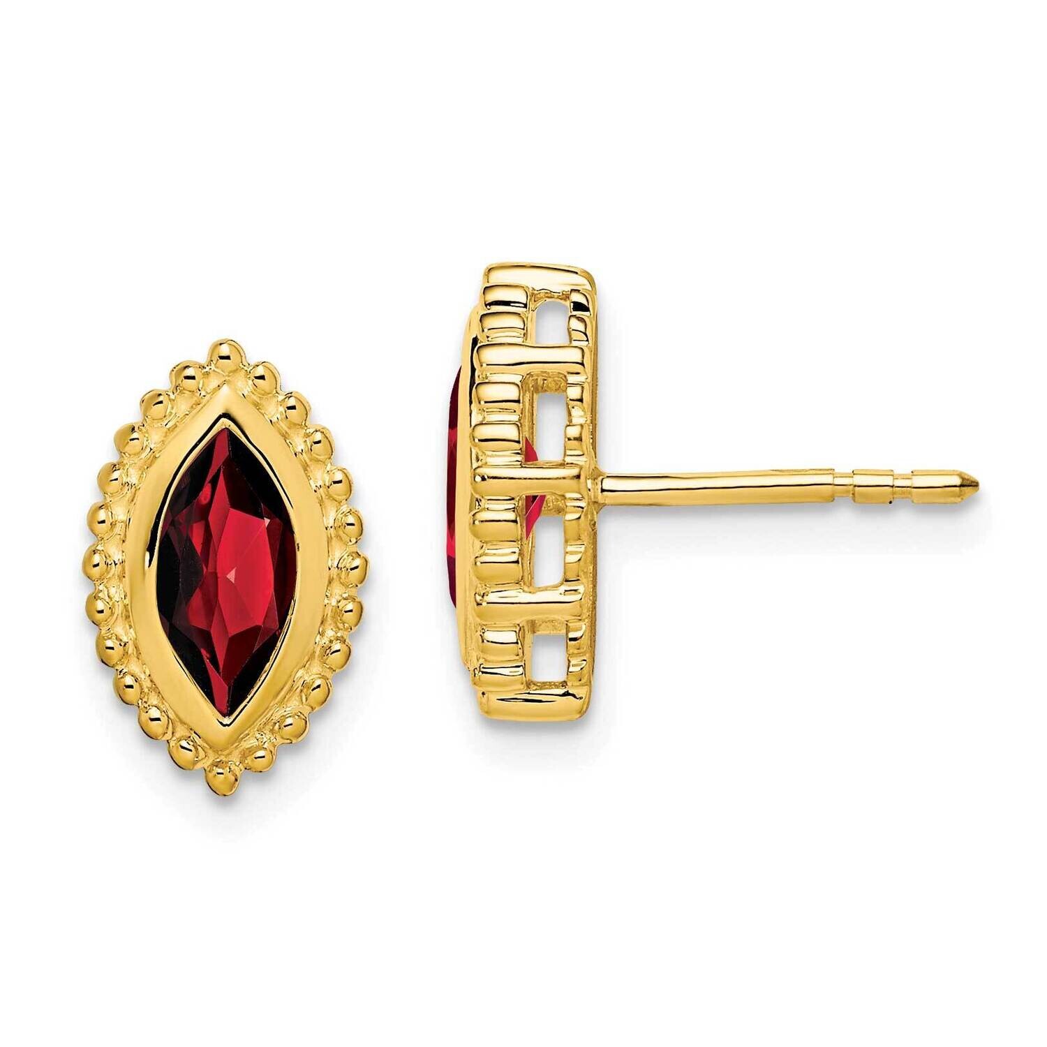 Marquise Garnet Post Earrings 14k Gold EM7204-GA-Y, MPN: EM7204-GA-Y, 191101842931