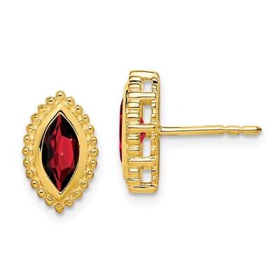 Marquise Garnet Post Earrings 14k Gold EM7204-GA-Y, MPN: EM7204-GA-Y, 191101842931
