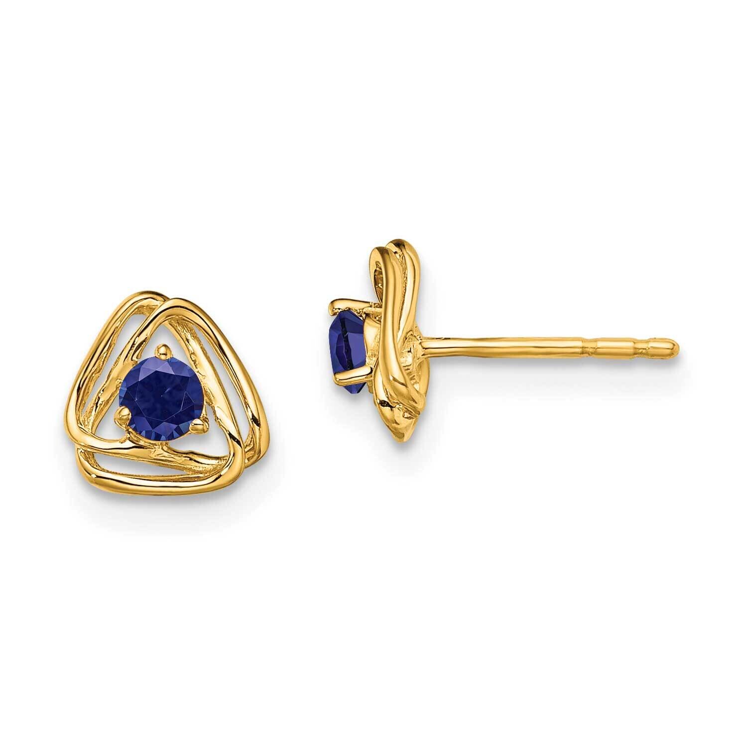Created Sapphire Post Earrings 14k Gold EM7395-CSA-Y, MPN: EM7395-CSA-Y, 191101401640