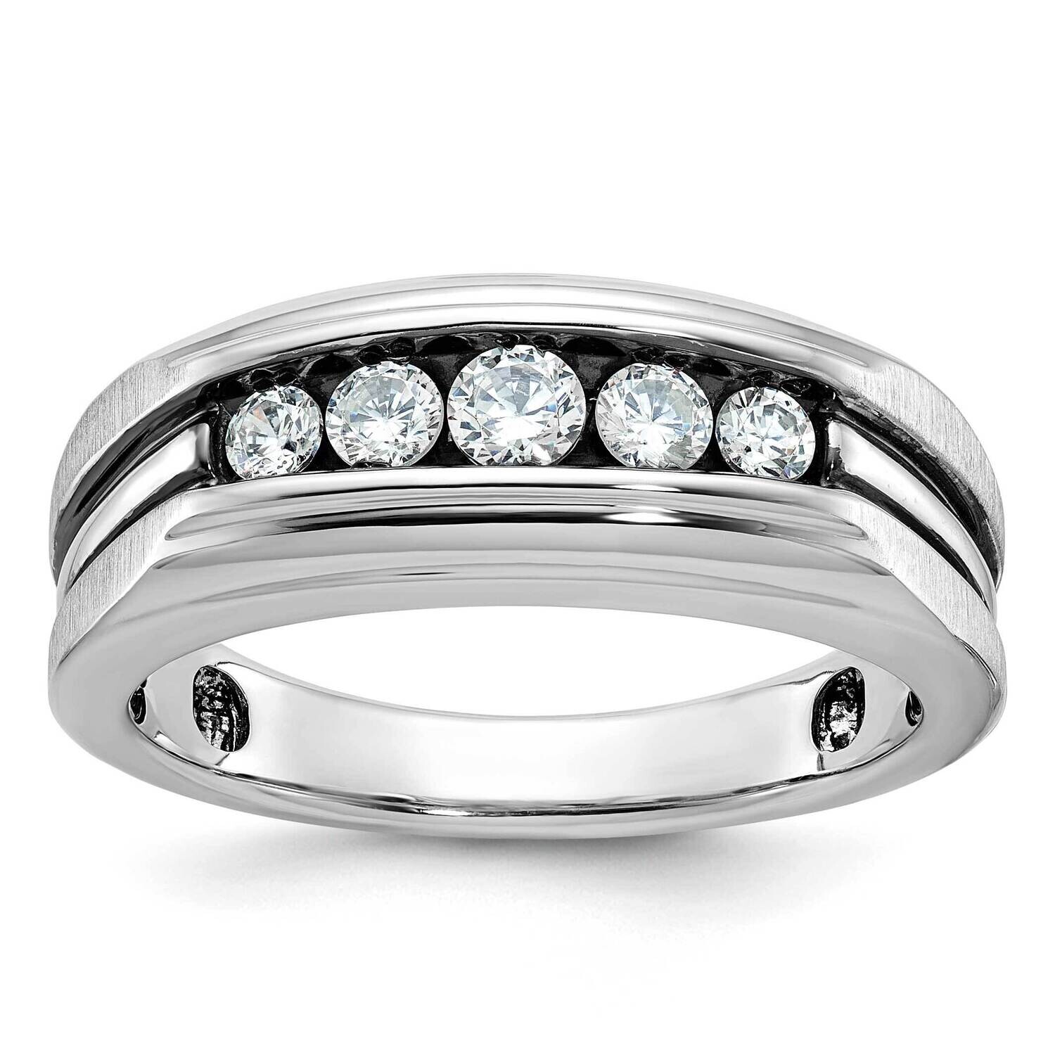 Ibgoodman Men&#39;s Polished Satin Diamond Ring Mounting 14k White Gold B63996-4W by IBGoodman, MPN: B6…