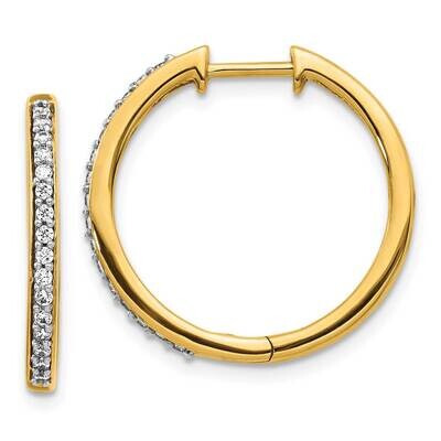Diamond Hinged Hoop Earrings 10k Gold EM4265-025-1YA, MPN: EM4265-025-1YA,