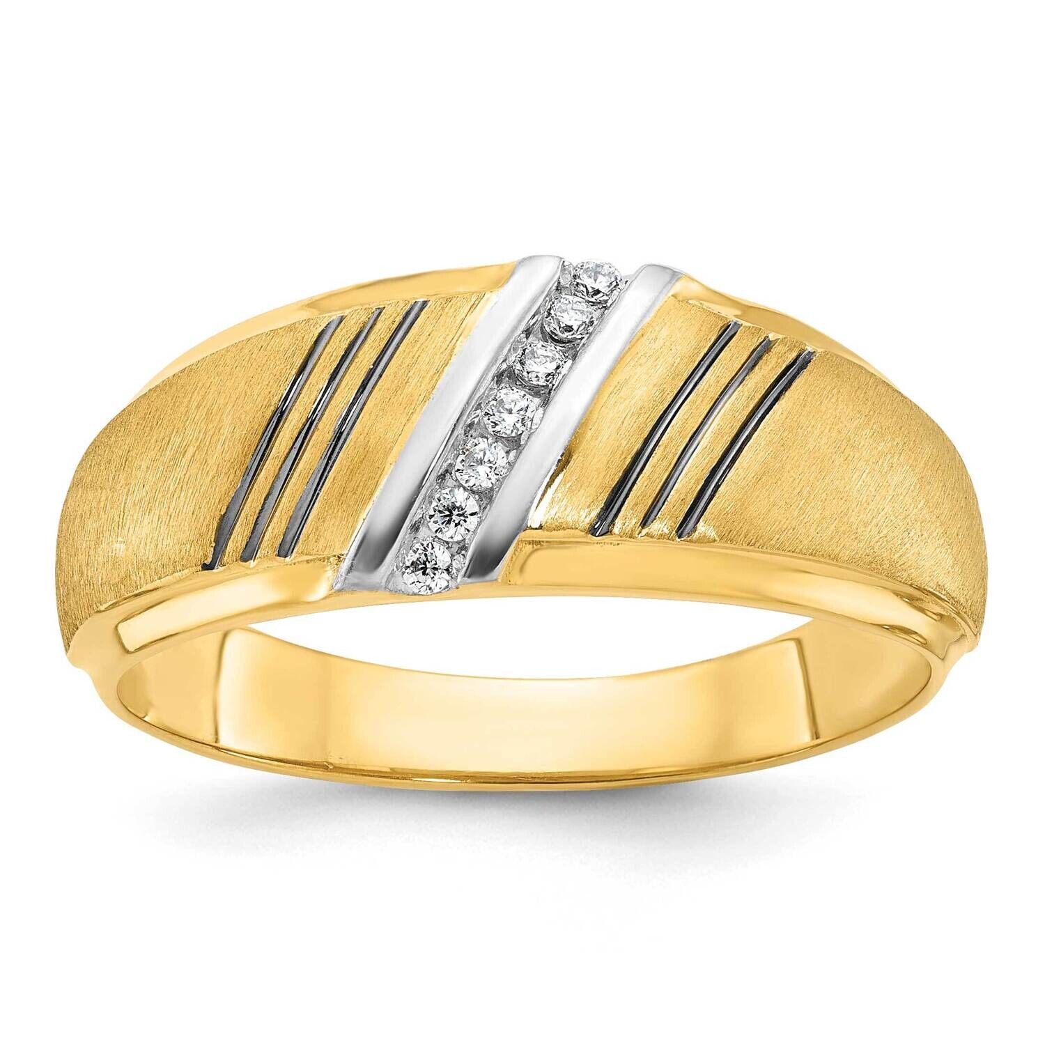 Ibgoodman Men&#39;s Polished Grooved Satin Ring Mounting 14k Gold B64198-4Y by IBGoodman, MPN: B64198-4…
