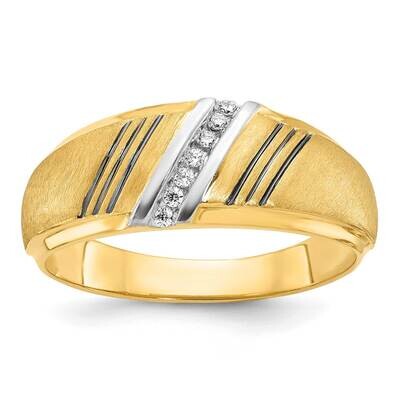 Ibgoodman Men&#39;s Polished Grooved Satin Ring Mounting 14k Gold B64198-4Y by IBGoodman, MPN: B64198-4…