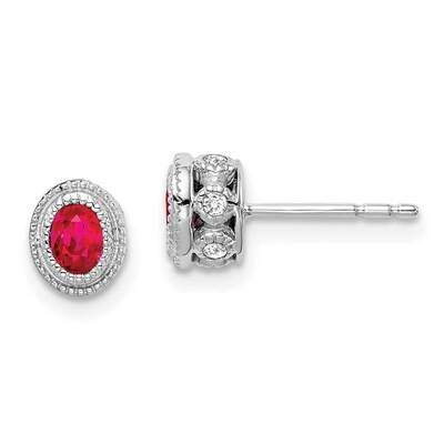 Ruby Diamond Earrings 14k White Gold EM7093-RU-012-WA, MPN: EM7093-RU-012-WA, 191101840579